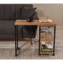 Hanah Home Mesa Auxiliar Industrial Tablero Melamina Pino Atlántico y Negro 70x63x76 cm